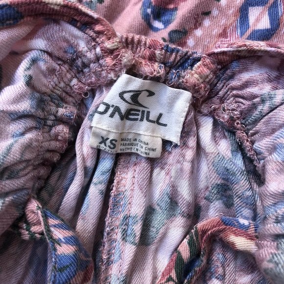 SALE!! O'Neill Floral Crossback Rosemary Pink Romper - Picture 4 of 7